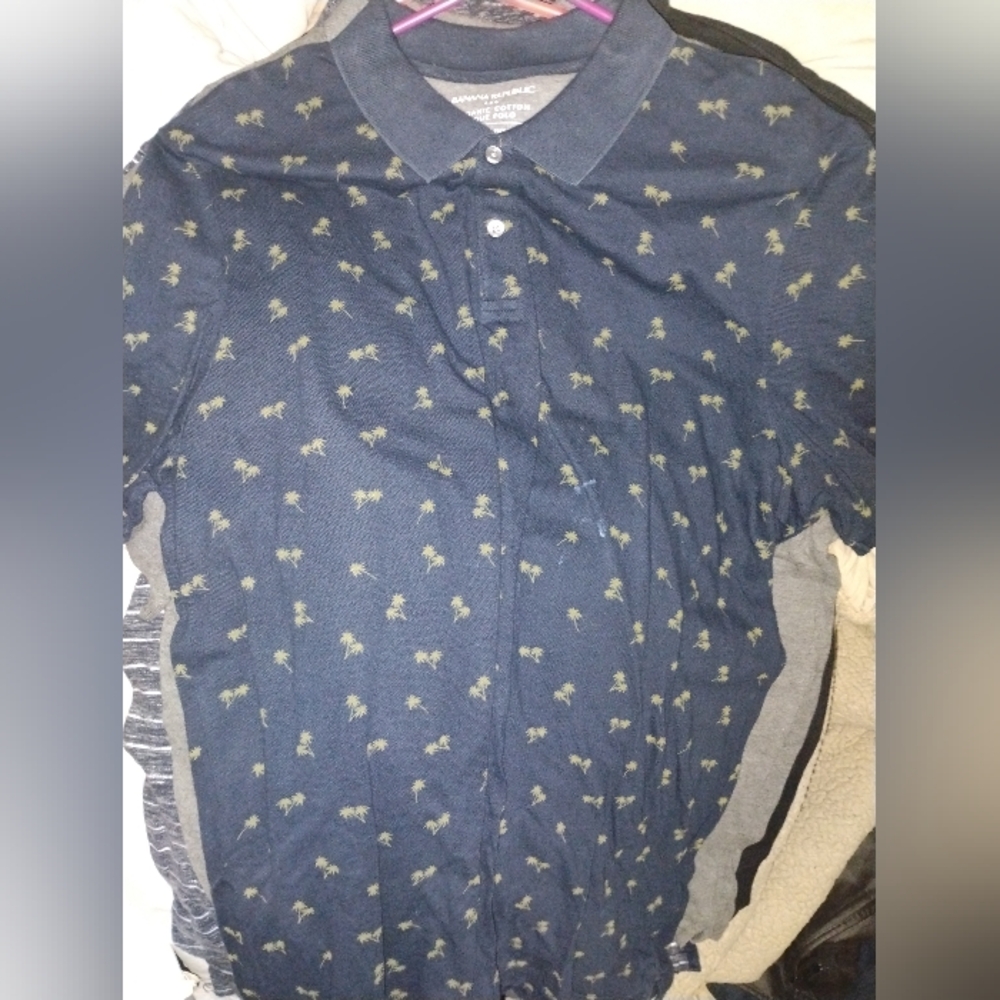 Banana RepublicPolo Shirt Mens Palm Tree Print